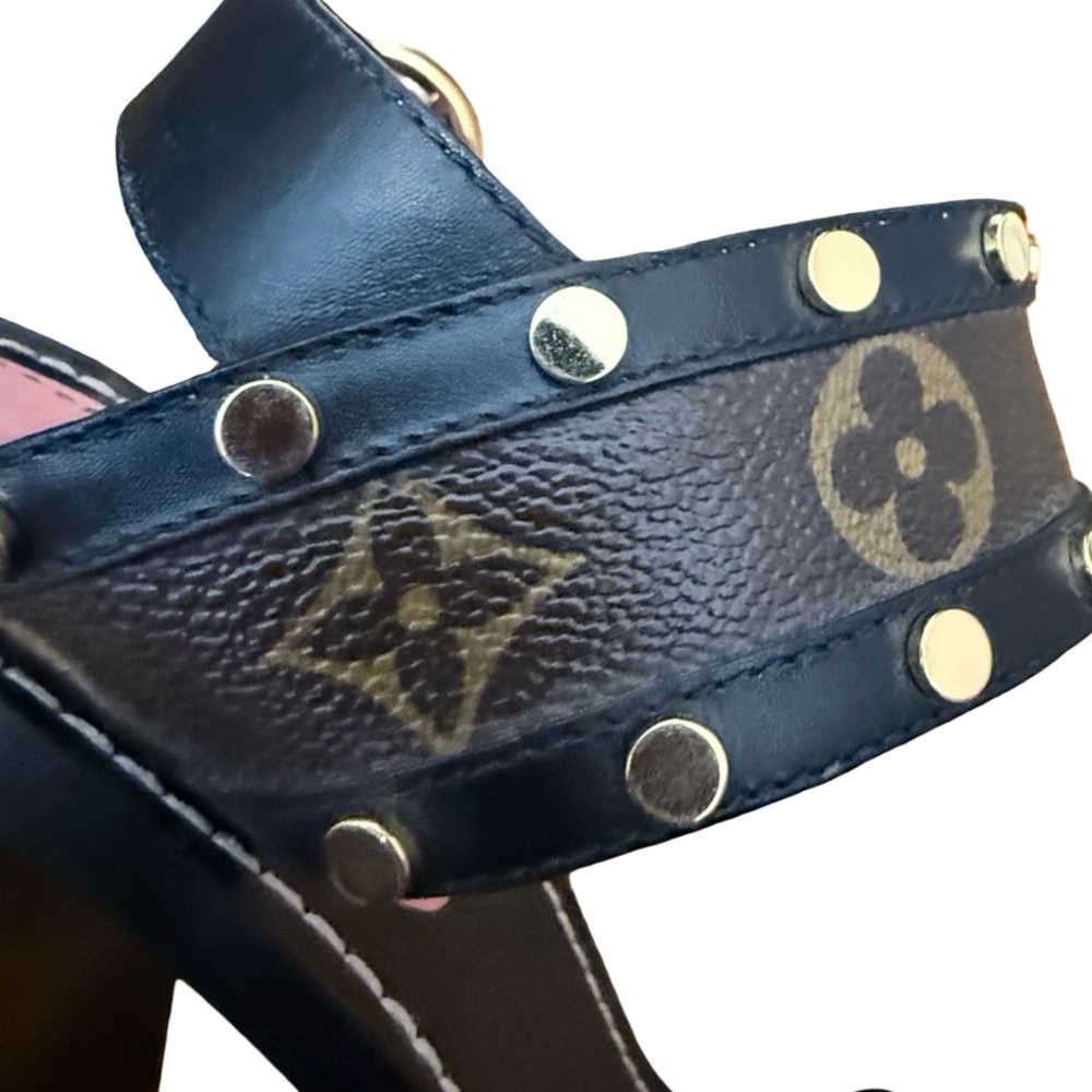 Louis Vuitton Monogram Heels with Gold Accents Size 40 - Picture 6 of 8